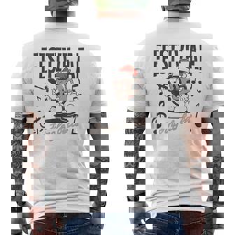 Festive AF Jingle Bells Paintball Coffee Cartoon Men's Back Print T-Shirt | Mazezy