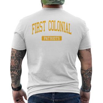 First Colonial High School HS Virginia Beach VA Varsity SPOR Men's Back Print T-Shirt | Mazezy