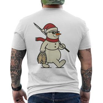 Fishing Christmas Vintage Merry Fishmas Santa Xmas Men's T-shirt Back Print - Thegiftio UK