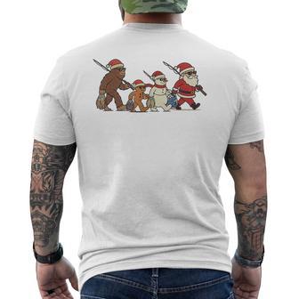 Fishing Christmas Vintage Sasquatch Santa Xmas Men's T-shirt Back Print - Thegiftio UK