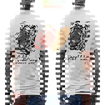 Football Nanny Leopard Heart Football Player Lover Men's Back Print T-Shirt | Mazezy