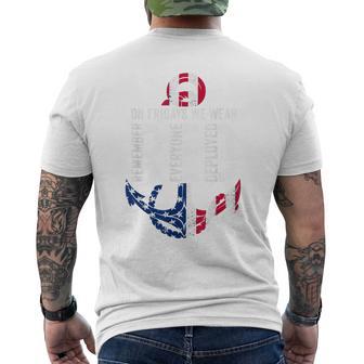 On Fridays We Wear Red Remember Everyone Deployed Navy Men's T-shirt Back Print - Thegiftio