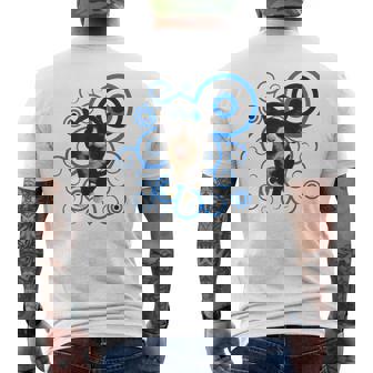 Frutiger Aero Cat Meme Headphone Kitty Cat Lover Men's T-shirt Back Print - Monsterry