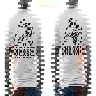 Fun Loved By A Mini Aussie Australian Shepherd Owner Men's Back Print T-Shirt | Mazezy