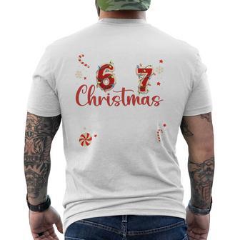 67 Christmas Pajamas Six Seven Meme Tri-Blend Men's T-shirt Back Print - Thegiftio UK