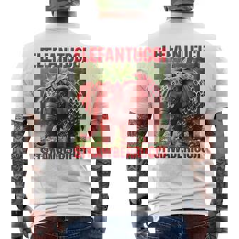 Brainrot Animal Gen Alpha Meme ストロベリーエレファント メンズTシャツ バックプリント - Kawaiitshirt