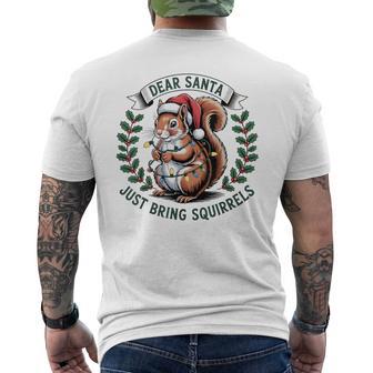 Dear Santa Just Bring Squirrel Christmas Lights Pajama Men's T-shirt Back Print - Thegiftio UK