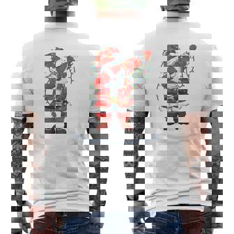 Family Xmas Dabbing Santa Christmas Lights Snow Men's T-shirt Back Print | Seseable CA