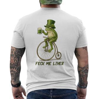 Irish Frog Feck Me Liver St Patrick’S Day Drinking Men's T-shirt Back Print - Thegiftio
