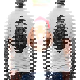 Santa Hat Xmas Pajamas Irish Setter Dog Christmas Men's T-shirt Back Print | Mazezy