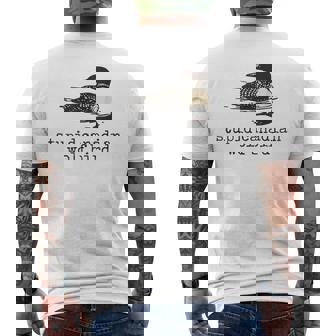 Stupid Canadian Wolf Bird Humor Quote Men's T-shirt Back Print - Thegiftio