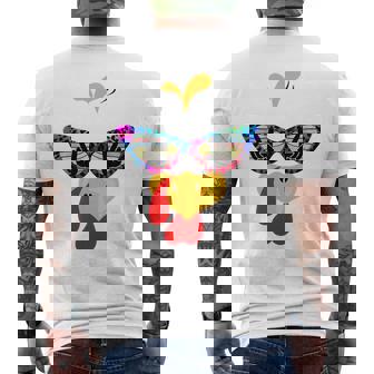 Turkey Face Leopard Tie Dye Sunglasses Thanksgiving Tri-Blend Men's T-shirt Back Print | Seseable CA