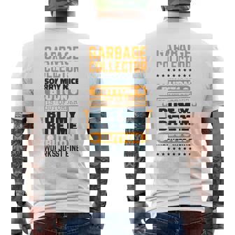 Garbage Collector Bite Me Button Works Garbage Collecting Premium Men's Back Print T-Shirt | Mazezy
