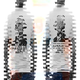 George Washington 250 Years Of Chill Since 1776 Men's Back Print T-Shirt | Mazezy