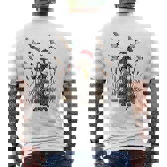 German Shorthaired Pointer Duck Hunting Dog Christmas Hunter Men's Back Print T-Shirt | Mazezy