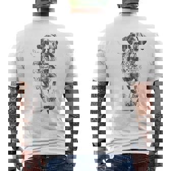 German Shorthaired Pointer Running Gsp Dog Idea Men's T-shirt Back Print - Monsterry