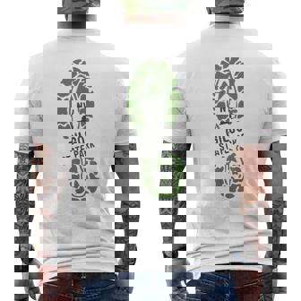 Gilgo State Park New York Forest NY Hiking Boot Men's Back Print T-Shirt | Mazezy