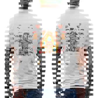 Gingerbread House Construction Crew Baking Christmas Cookie Men's T-shirt Back Print - Thegiftio