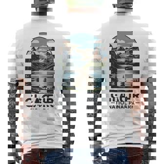 Glacier National Park Retro Outdoor Camping US National Park Men's Back Print T-Shirt | Mazezy