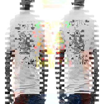 Gnomes Thanksgiving Christmas Happy Thanksmas Men's T-shirt Back Print - Thegiftio