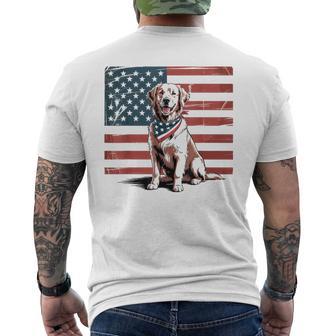 Golden Retriever 4Th Of July Usa American Flag Patriotic Men's T-shirt Back Print - Thegiftio UK