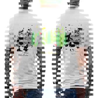 Golden Retriever Bigfoot Christmas Alien UFO Believe Men's Back Print T-Shirt | Mazezy