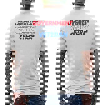 Government Shutdown Veteran Political Federal Humor US Men's Back Print T-Shirt | Mazezy