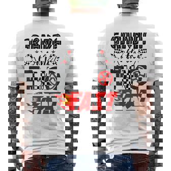 Grandpa Of The Two Fast 2nd Birthday Racing Car Family Men's Back Print T-Shirt | Mazezy