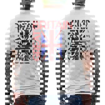 Great Britain England British Union Jack Flag Vintage Men's T-shirt Back Print - Monsterry