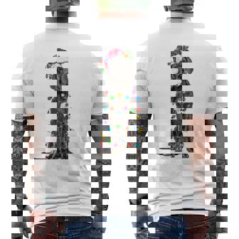 Great Dane Christmas Santa Hat Fairy Lights Pajama Dog Lover Men's T-shirt Back Print - Thegiftio