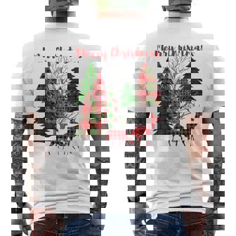 Great Merry Christmas Graphics Trees Deer Winter Scene Men's T-shirt Back Print | Mazezy