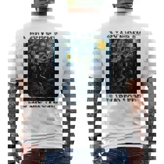 A Guy Like Me Is Hard To Find Starry Night Bigfoot Rock Men's Back Print T-Shirt | Mazezy