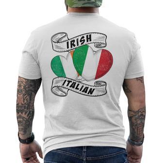 Half Irish Half Italian Ireland Italy Flag St Patrick's Day Men's T-shirt Back Print | Mazezy