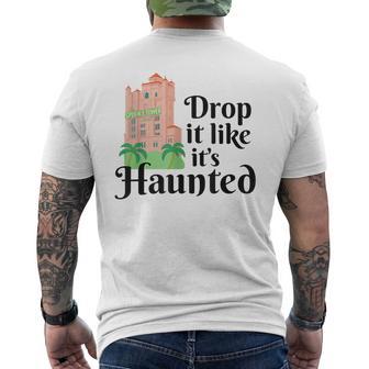 Haunted Terror Ride Retro Hollywood Tower Hotel Men's T-shirt Back Print | Mazezy