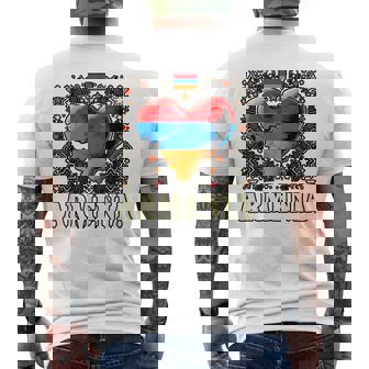 Hayastan Armenia Heart Flag For Armenian Pride Men's Back Print T-Shirt | Mazezy