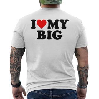I Heart My Big Love Matching Little Big Sorority Men's T-shirt Back Print - Thegiftio UK