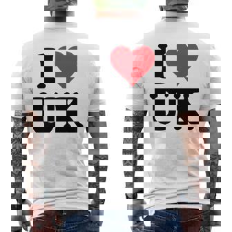 I Heart Uk Initials I Love UK First And Last Name U K 長袖tシャツ メンズTシャツ バックプリント - Kawaiitshirt