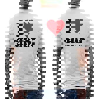 I Hearthion ファーストネーム I Love パーソナライズ メンズTシャツ バックプリント - Kawaiitshirt