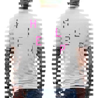 Help2 メンズTシャツ バックプリント - Kawaiitshirt