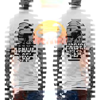 Herbivore Crew Brontosaurus Dinosaur Plant Eating Dino Men's Back Print T-Shirt | Mazezy