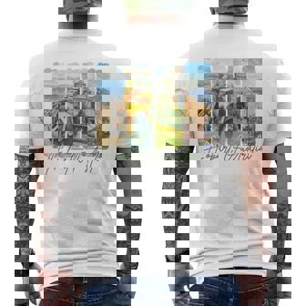 Hobart Australia Traveling Trip Brushstroke Souvenir Vacay Men's Back Print T-Shirt | Mazezy