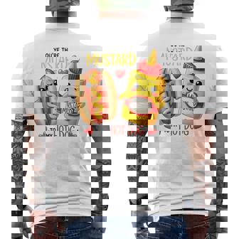 Hot Dog Mustard Food Pun Valentine Couples Bestie Friend Kid Premium Men's Back Print T-Shirt | Mazezy