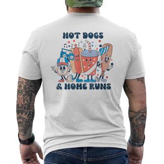 Hot Dogs And Home Runs Hot Dog Baseball Touchdown Men's T-shirt Back Print - Thegiftio UK