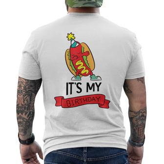 Hotdog-Themed Birthday Party Its My Birthday Men's T-shirt Back Print - Thegiftio UK