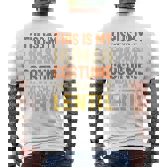 This Is My Human Costume I'm Really A Lentil Halloween Premium Men's Back Print T-Shirt | Mazezy