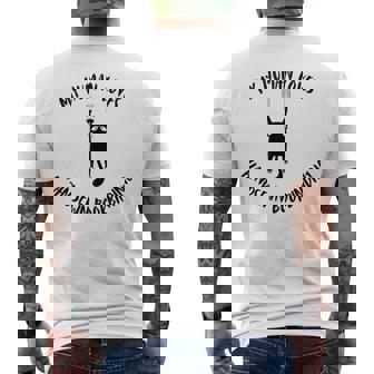 My Human Loves Handsewn Bookbinding Cat Parent Hobby Lover Tank Top Men's Back Print T-Shirt | Mazezy