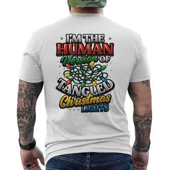 Human Version Of Tangled Christmas Lights Christmas Men's T-shirt Back Print - Thegiftio UK