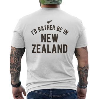 I'd Rather Be In New Zealand Nz Fern Kiwi ギフト メンズTシャツ バックプリント - Kawaiitshirt