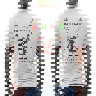 I'm On The Naughty List Christmas Santa Claus Black Dabbing Men's T-shirt Back Print - Monsterry