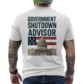 I'm A Unpaid US Government Shutdown 2025 Advisor Men's Back Print T-Shirt | Mazezy
